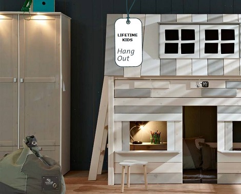 Lifetime kids boomhut,hang out, speelhuis met bed,kinderbed,huis,spelen,kinderkamer, dealer theo bot zwaag,hoorn,n-h.